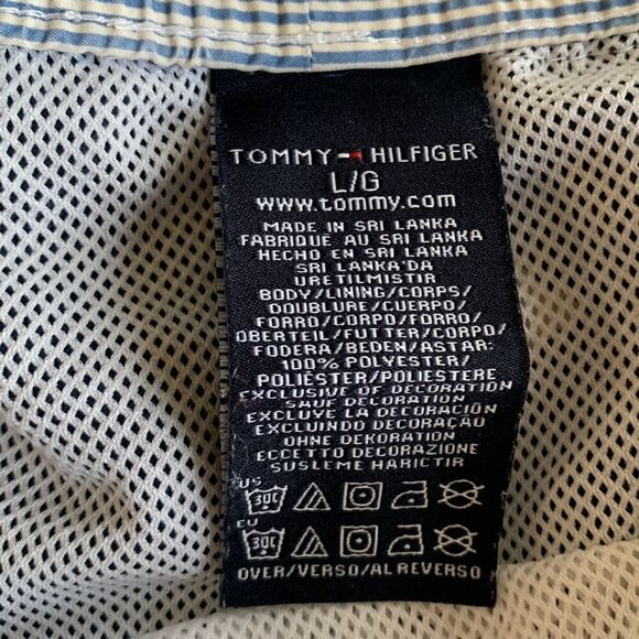Tommy Hilfiger vintage Swim Trunks Shorts Mesh Lined Retro Flag Logo Large - Picture 6 of 6